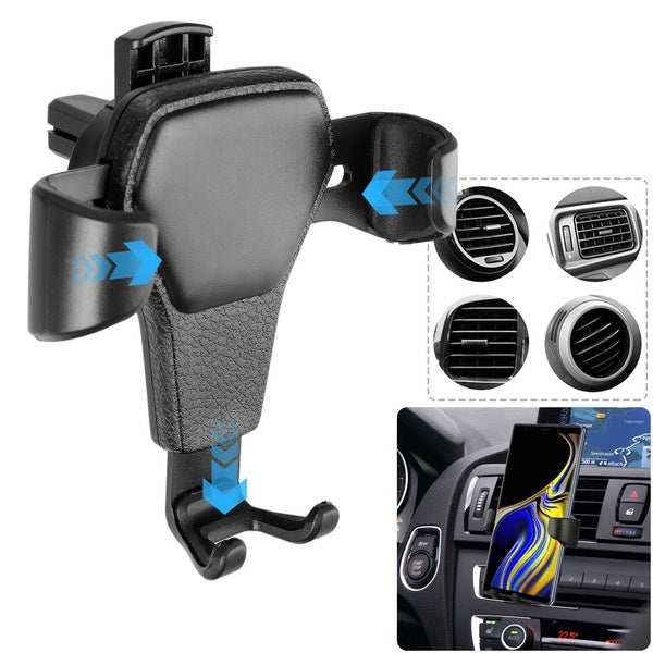 Car Phone Mount Gravity Holder for Air Vent. Compatible with 4 to 6.4 inch width mobile phone