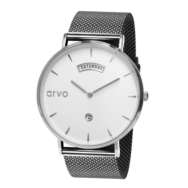 Arvo Awristacrat Watch - Silver - Silver Mesh